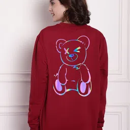 Imsa Moda Printed Oversized Fleece Sweatshirt-image-49