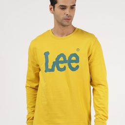 Lee Men Yellow Printed Cotton Sweatshirt-image-76