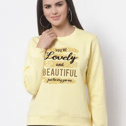 Club York Women Yellow Printed Sweatshirt-image-83