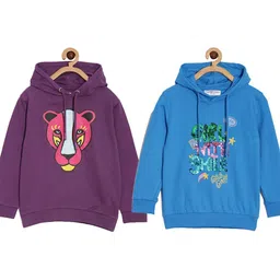 The Mom Store Kids Pack Of 2 Graphic Printed Hooded Cotton Pullover-picture-54