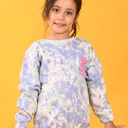 Anthrilo Girls Tie & Dye Fleece Sweatshirt-image-93