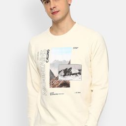 Louis Philippe Jeans Men Cream Printed Sweatshirt-picture-23
