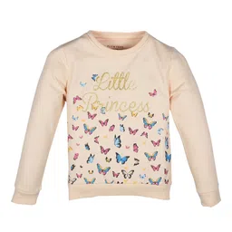 PLUM TREE Girls Peach-Coloured Printed Sweatshirt-image-22