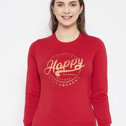 Duke Women Red & Gold-Toned Printed Sweatshirt-picture-12