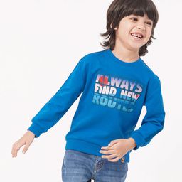 Ed-a-Mamma Boys Blue Printed Sweatshirt-image-76