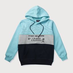 Gini and Jony Infants Boys Typography Printed Hooded Fleece Sweatshirt-57
