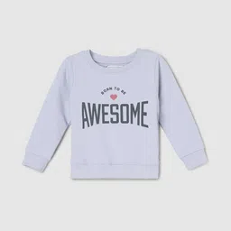 max Infants Girls Typography Printed Pure Cotton Pullover Sweatshirt-46