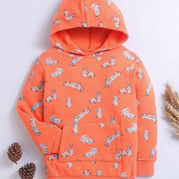 Nino Bambino Unisex Kids Conversational Printed Hooded Cotton Pullover-image-48