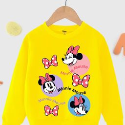 KUCHIPOO Girls Minnie Mouse Printed Fleece Pullover Sweatshirt-image-57