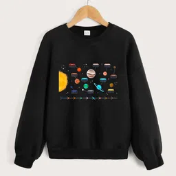 StyleCast Boys Black Graphic Printed Pullover Sweatshirt-49