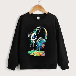StyleCast Boys Black Graphic Printed Pullover Sweatshirt-14