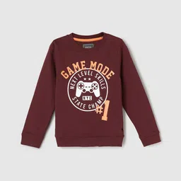 max Boys Typography Printed Pure Cotton Pullover Sweatshirt-image-74
