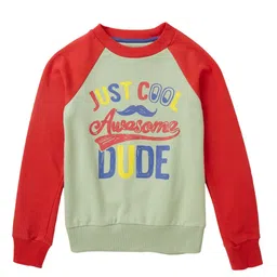 Cub McPaws Boys Green & Red Printed Cotton Sweatshirt-picture-7