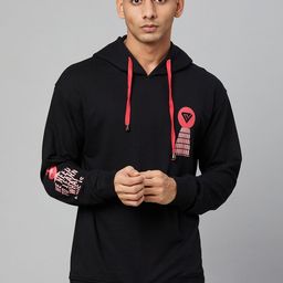 Club York Men Black Hooded Cotton Sweatshirt-image-54