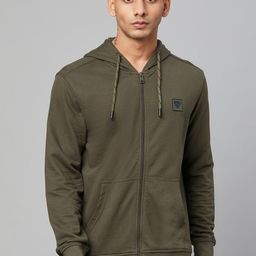 Club York Men Olive Green Hooded Sweatshirt-image-49