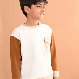 LilPicks Boys Colourblocked Round Neck Fleece Pullover Sweatshirt-43