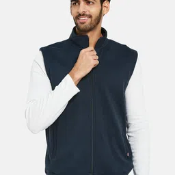 Octave Mock Collar Sleeveless Front-Open Fleece Sweatshirt-picture-4