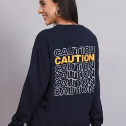 Obaan Typography Printed Cotton Pullover Sweatshirt-image-27