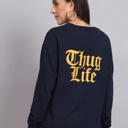 Obaan Typography Printed Cotton Sweatshirt-image-41