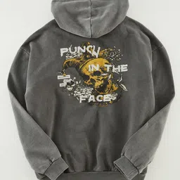 Trendyol Graphic Printed Hooded Pure Cotton Pullover Sweatshirt-picture-16
