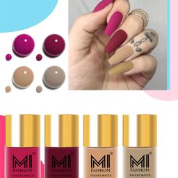 MI FASHION Set Of 4 Velvet Matte High-Pigmented Nail Polish - 9.9ml Each-53