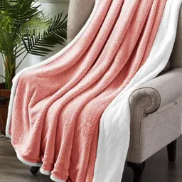 VAS COLLECTIONS Orange & White Heavy Winter 500 GSM Double Bed Blanket-image-97