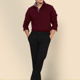 SZN Men Standard Fit Spread Collar Solid Cotton Formal Shirt-picture-20