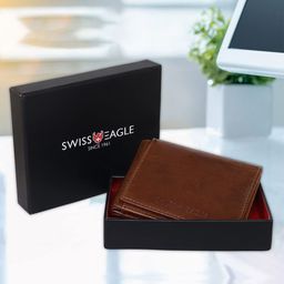 Swiss Eagle Men Leather Two Fold Wallet-image-18