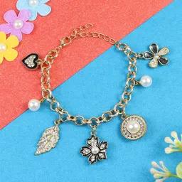 Asthetika Girls Floral Beaded Charm Bracelet-image-73
