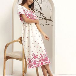 Bani Women Floral Print Fit & Flare Midi Dress-picture-30