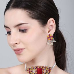 Sangria Stone-Studded & Beaded Jewellery Set-5