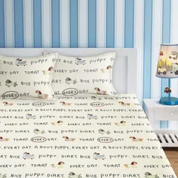 URBAN DREAM White & Black Typography 210 TC Queen Bedsheet with 2 Pillow Covers-image-85