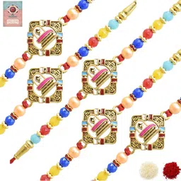 MEIRA JEWELLERY Set Of 5 Rakhi Greeting Card & Roli Chawal-picture-37