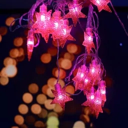 Kuber Industries Red Star Shape String Lights image 5