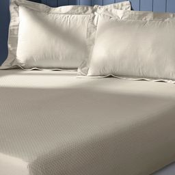 MASPAR Beige Printed Pure Cotton Self Jacquard 300 TC King Bedsheet Set 2.75 x 2.75 m-78