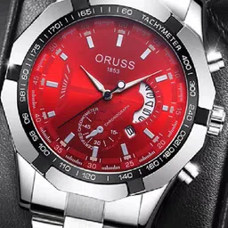 ORUSS Men Dial & Stainless Steel Straps Date Aperture Analogue Watch IFDIACGBDCCD-40