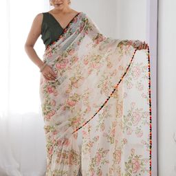 all about you Floral Poly Georgette Saree-image-25