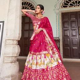 A TO Z CART Printed Ready to Wear Lehenga & Unstitched Blouse With Dupatta image 3