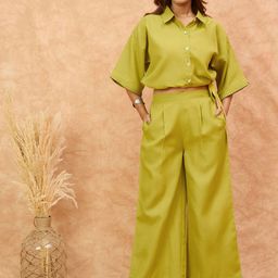 Varanga Shirt-Neck Short-Sleeve Shirt With Trouser Co-Ords-picture-23