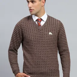 Monte Carlo Men Checked Woollen Pullover-picture-11