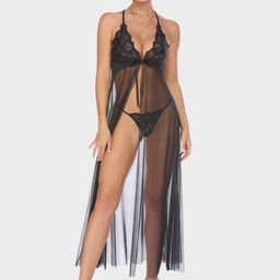 RioDeBella Women Solid Net Shoulder Straps Baby Doll-image-53