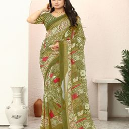 nisha creation Pure Georgette Maheshwari Saree-image-56