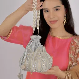 Anouk Embellished Potli Clutch-image-48