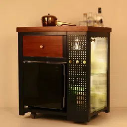 Haus of Bars Navy Blue & Brown SpeedX - Model X Textured Bar Cabinet With Built in 30 L-11