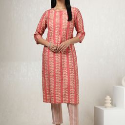 Soch Women Floral Printed Regular Mirror Work Kurta with Trousers-image-21