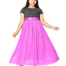 Vani Enterprise Girls Net Fit & Flare Maxi Dress-picture-6
