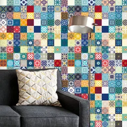 ArtzFolio Printed UV-Resistant Anti-Bacterial Moroccan Ornaments Pattern Peel & Stick Wallpaper-image-44