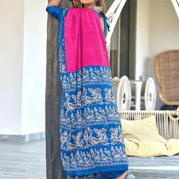 DIVASTRI Batik Printed Block Print Saree image 4