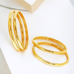 FEMMIBELLA Set Of 4 Gold-Plated Bangles-6