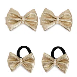 RIBBON CANDY Girls Set of 4 Alligator Clips & Ponytail Holder-image-34
